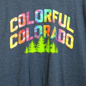 Colorful Colorado Grey T-Shirt Men's Size Large Tie Dye